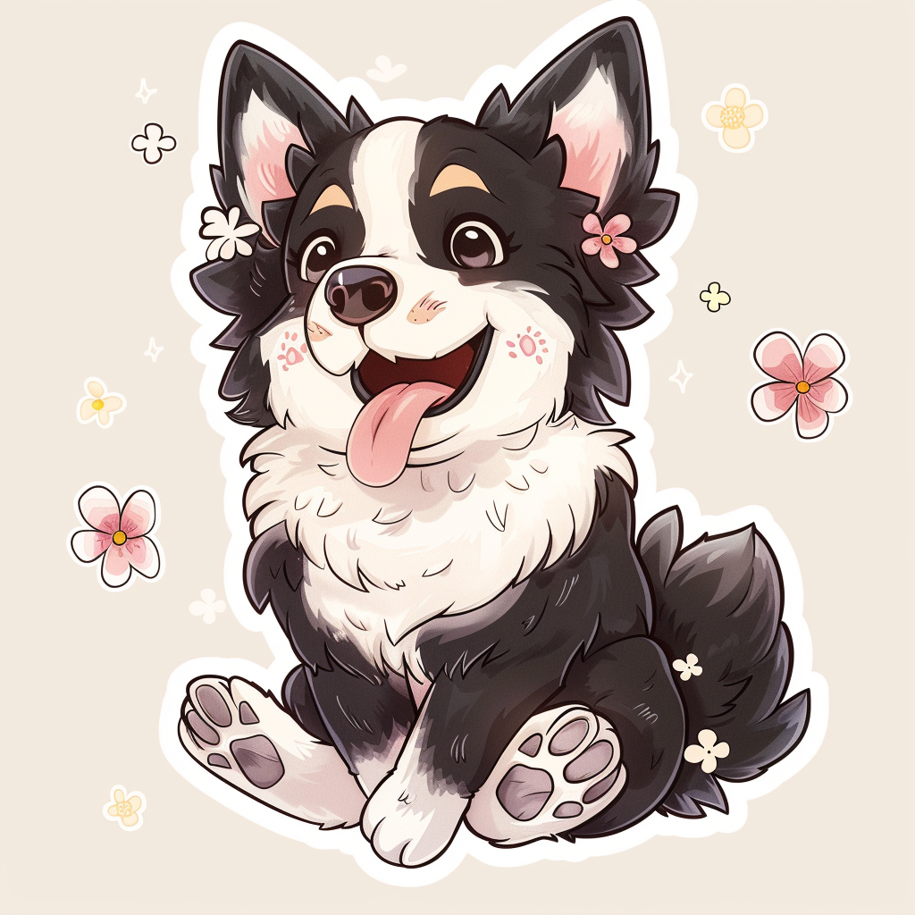 Sticker of a Border Collie Dog majestic Expressive surreal Vinyl Decal Sticker for Car, Laptop, Tumbler and more # F021913