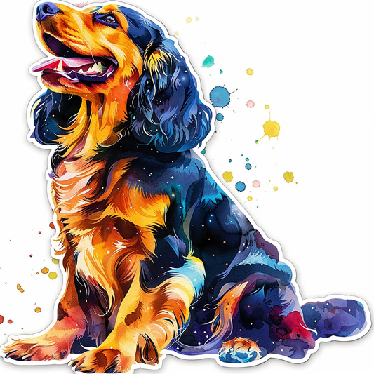 Cocker Spaniel Dog majestic Expressive surreal Vinyl Decal Sticker for Car, Laptop, Tumbler and more # F020326-4" x 4"