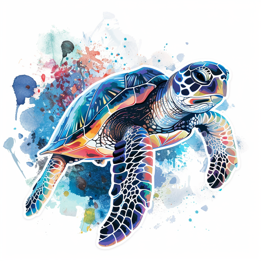 Sticker of a turtle majestic Expressive surreal Vinyl Decal Sticker for Car, Laptop, Tumbler and more # F022024