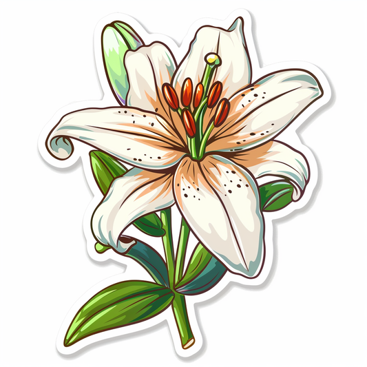 Lily flower majestic Expressive surreal Vinyl Decal Sticker for Car, Laptop, Tumbler and more # F023201