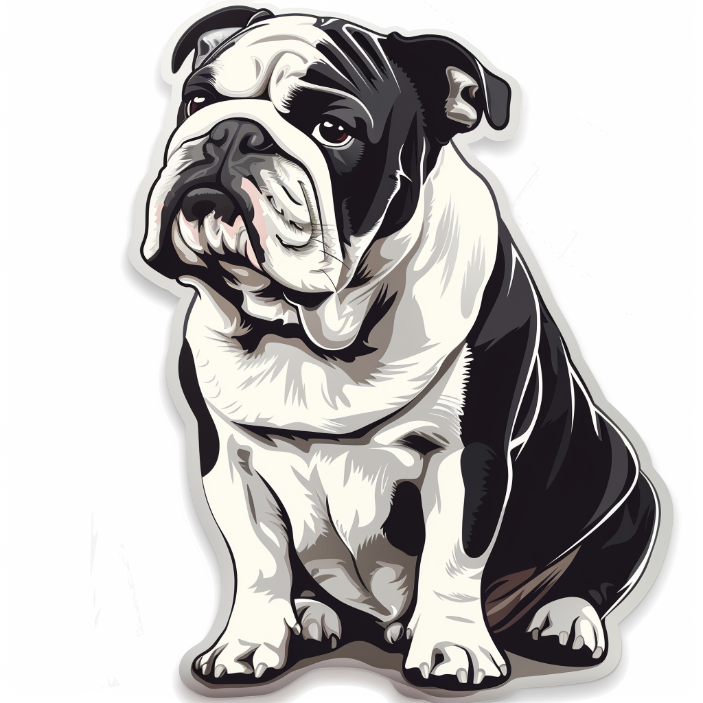Bulldog Dog majestic Expressive surreal Vinyl Decal Sticker for Car, Laptop, Tumbler and more # F017355