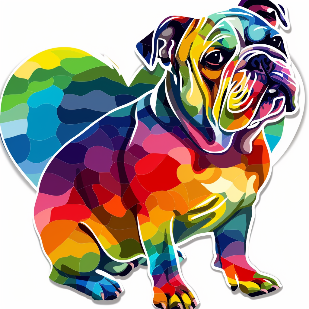 Bulldog Dog majestic Expressive surreal Vinyl Decal Sticker for Car, Laptop, Tumbler and more # F017433