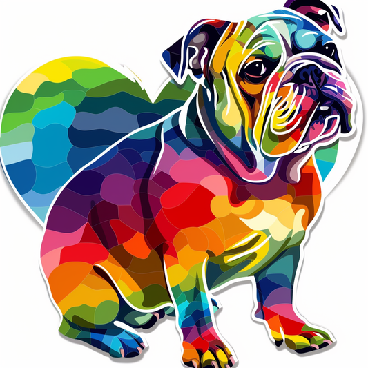 Bulldog Dog majestic Expressive surreal Vinyl Decal Sticker for Car, Laptop, Tumbler and more # F017433