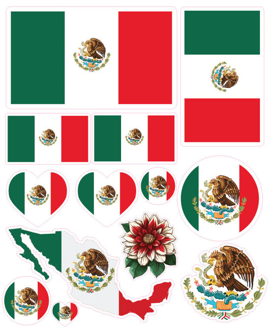 Mexico Flag Vinyl Decal Sticker for Car, Laptop, Tumbler and more # A018353-9.5" x 11.5"