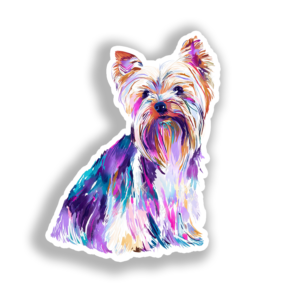 Yorkshire Terrier Dog Vinyl Decal Sticker for Car, Laptop, Tumbler and more # A017214-4" x 4"