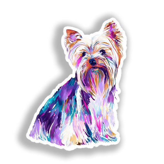Yorkshire Terrier Dog Vinyl Decal Sticker for Car, Laptop, Tumbler and more # A017214-4" x 4"