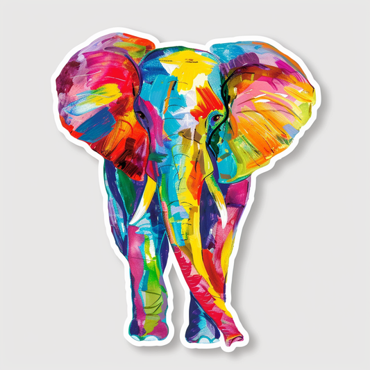 Elephant Expressive surreal Vinyl Decal Sticker for Car, Laptop, Tumbler and more # F022191-4" x 4"
