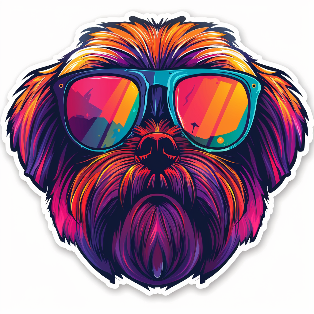 Adorable Shih Tzu Dog Expressive surreal Vinyl Decal Sticker for Car, Laptop, Tumbler and more # F018355