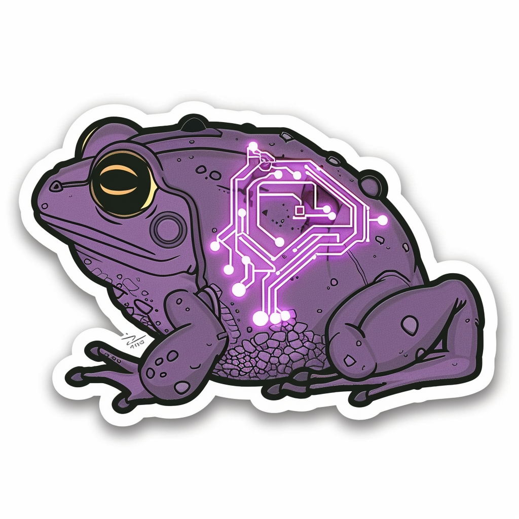 Sticker of a Frog cute and adorable Expressive surreal Vinyl Decal Sticker for Car, Laptop, Tumbler and more # F016741