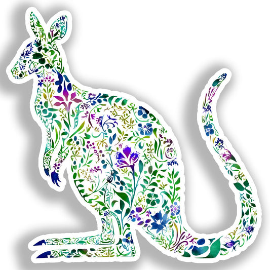 Kangaroo Vinyl Decal Sticker for Car, Laptop, Tumbler and more # A018490-4" x 4"