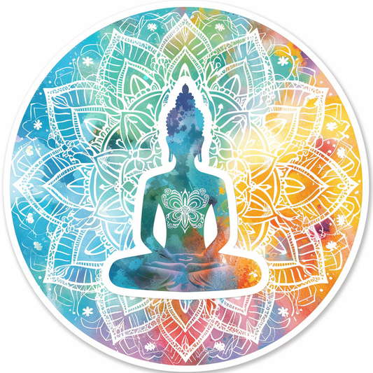 Sticker of a Buddha majestic Expressive surreal Vinyl Decal Sticker for Car, Laptop, Tumbler and more # F016831