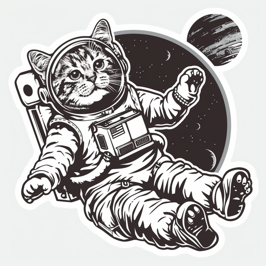American Shorthair Cat majestic Expressive surreal Vinyl Decal Sticker for Car, Laptop, Tumbler and more # F019806-4" x 4"