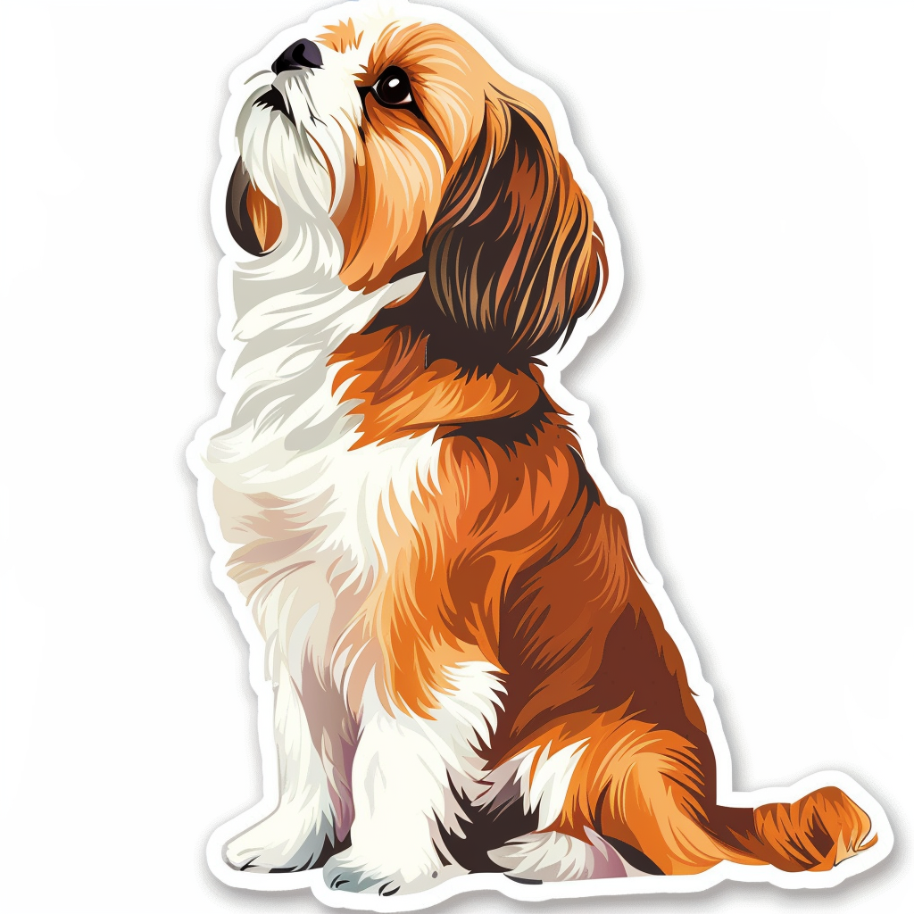 Adorable Shih Tzu Dog Expressive surreal Vinyl Decal Sticker for Car, Laptop, Tumbler and more # F018466