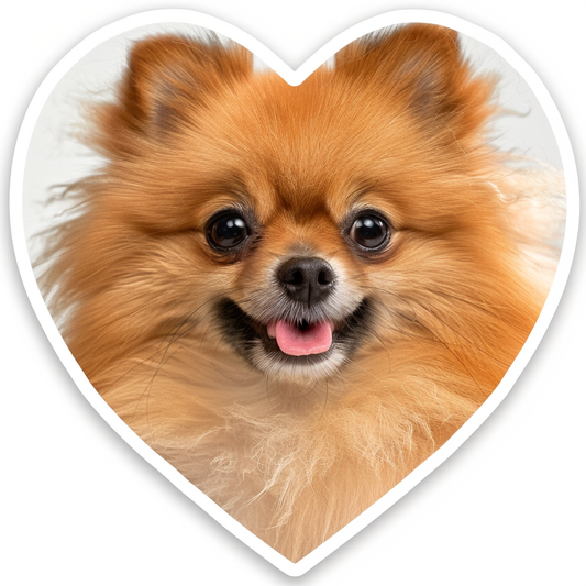 Sticker of a Pomeranian Dog majestic Expressive surreal Heartcore Vinyl Decal Sticker for Car, Laptop, Tumbler and more # F014023