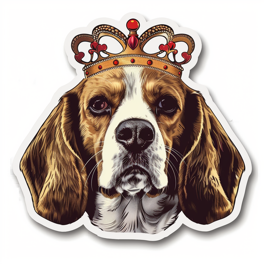 Beagle dog crowned Vinyl Decal Sticker for Car, Laptop, Tumbler and more # F011886