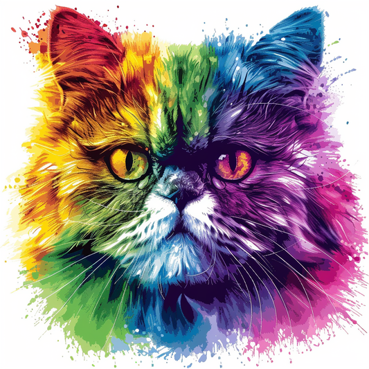 Persian Cat Expressive surreal Vinyl Decal Sticker for Car, Laptop, Tumbler and more # F016084