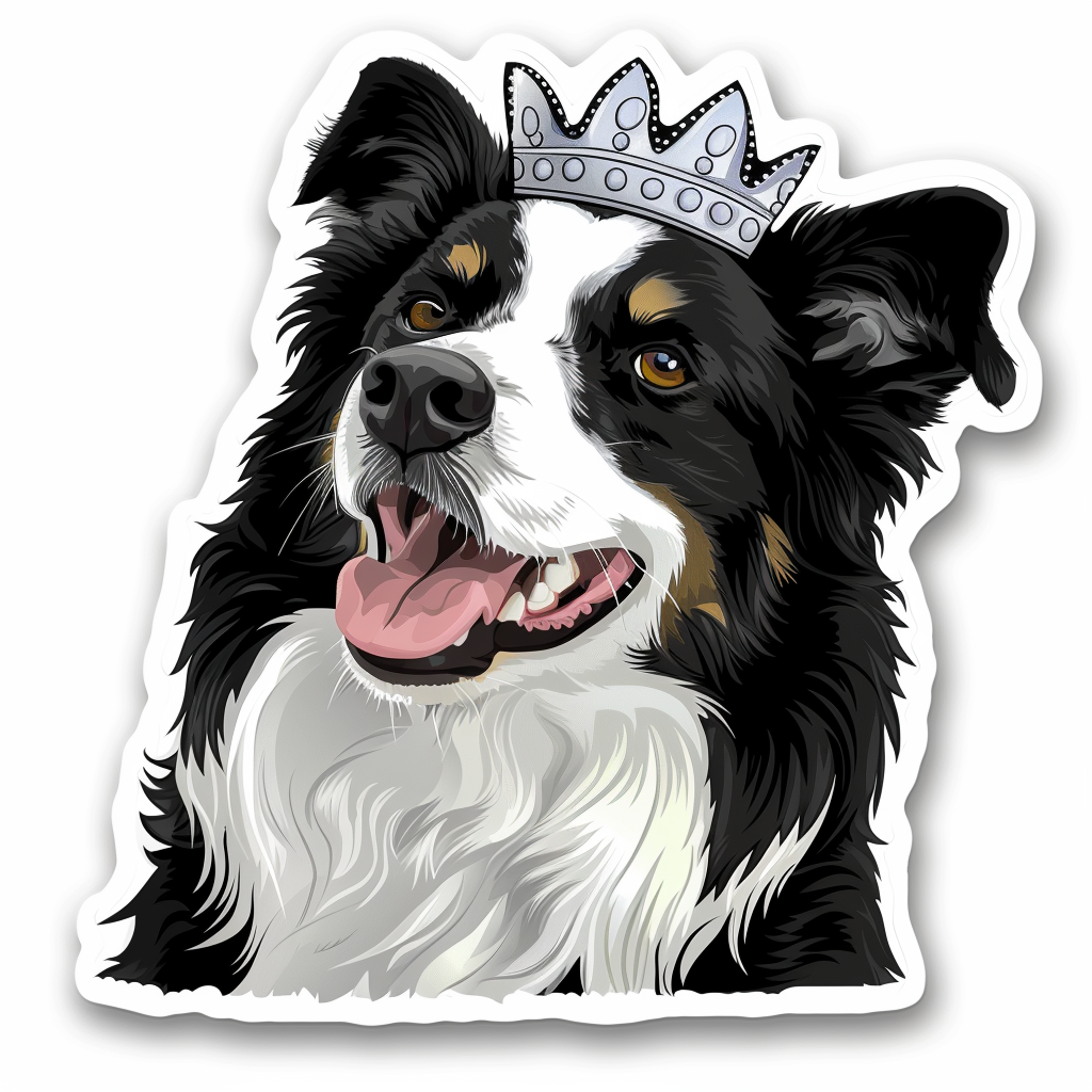 Border Collie Dog majestic Expressive surreal Vinyl Decal Sticker for Car, Laptop, Tumbler and more # F021755-4" x 4"