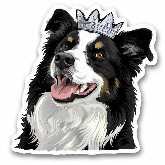 Border Collie Dog majestic Expressive surreal Vinyl Decal Sticker for Car, Laptop, Tumbler and more # F021755-4" x 4"