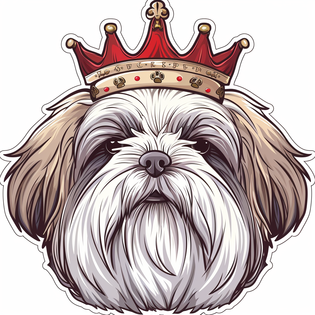 Adorable Shih Tzu Dog Expressive surreal Vinyl Decal Sticker for Car, Laptop, Tumbler and more # F018396