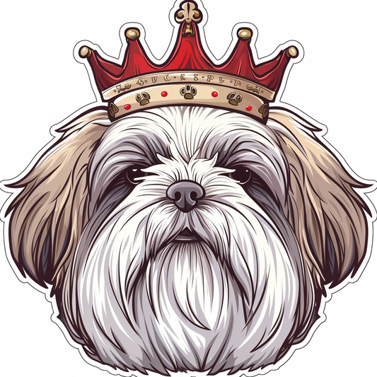 Adorable Shih Tzu Dog Expressive surreal Vinyl Decal Sticker for Car, Laptop, Tumbler and more # F018396
