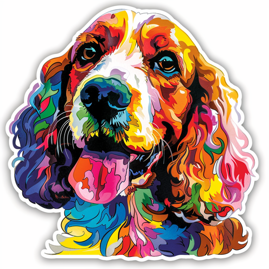 Cocker Spaniel Dog majestic Expressive surreal Vinyl Decal Sticker for Car, Laptop, Tumbler and more # F020279-4" x 4"