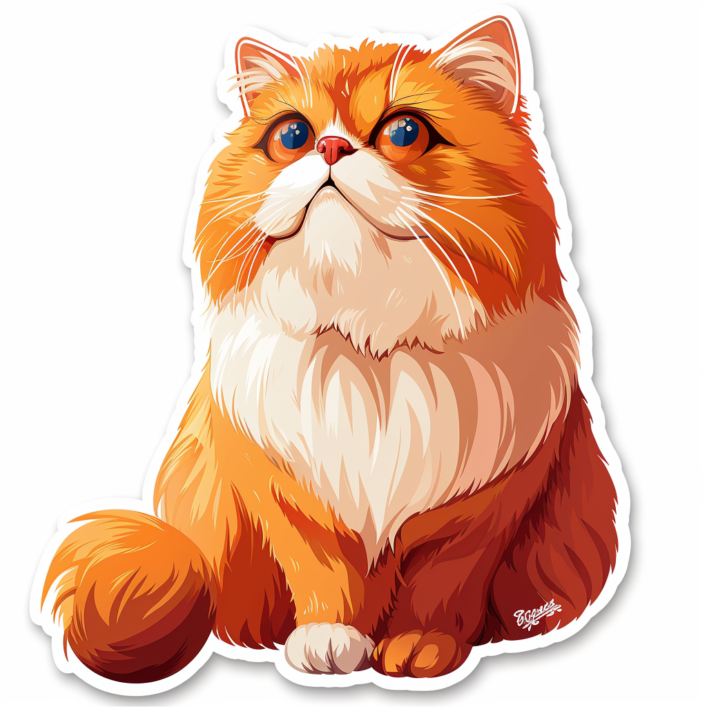 Persian Cat Expressive surreal Vinyl Decal Sticker for Car, Laptop, Tumbler and more # F016062