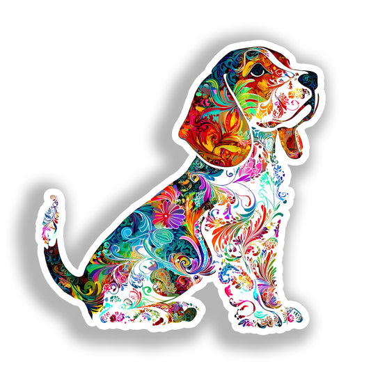 Beagle Dog Vinyl Decal Sticker for Car, Laptop, Tumbler and more # A018664-4" x 4"