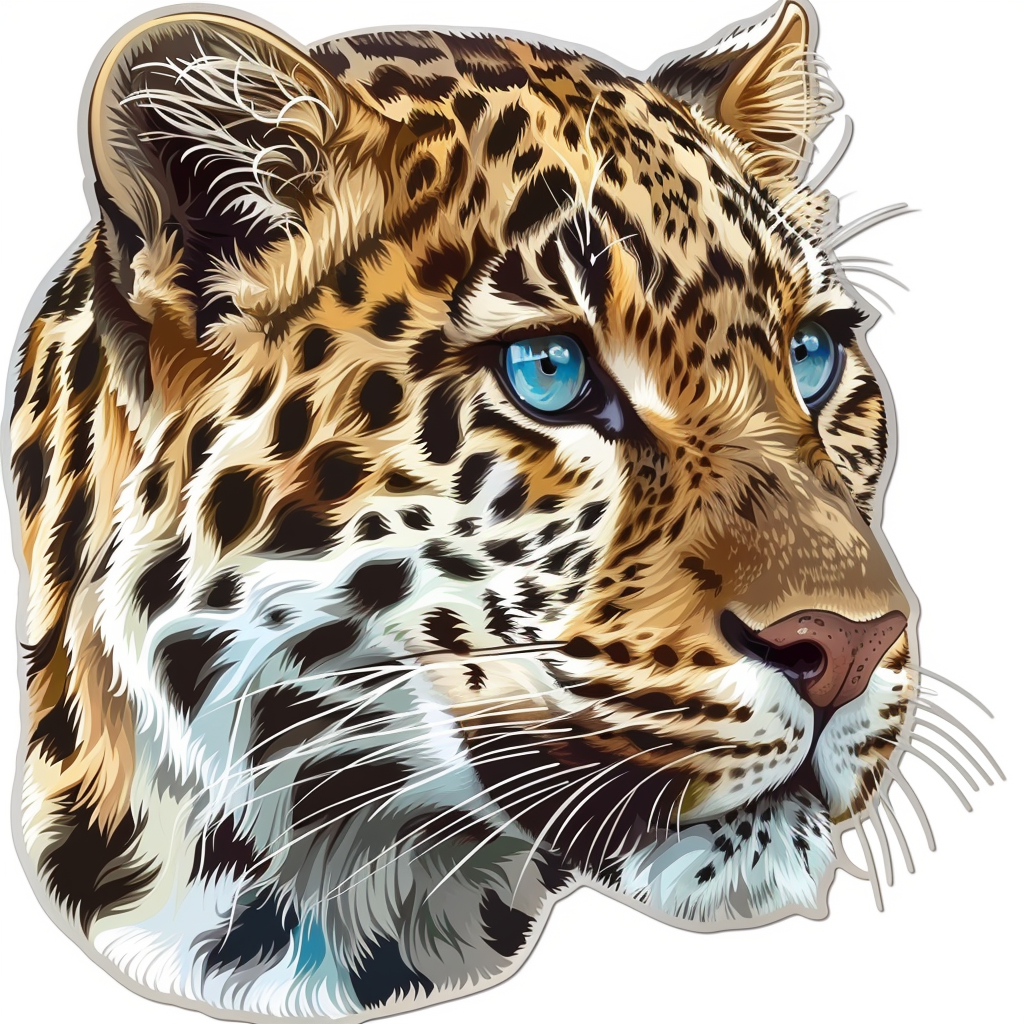 Leopard majestic Expressive surreal Vinyl Decal Sticker for Car, Laptop, Tumbler and more # F022591