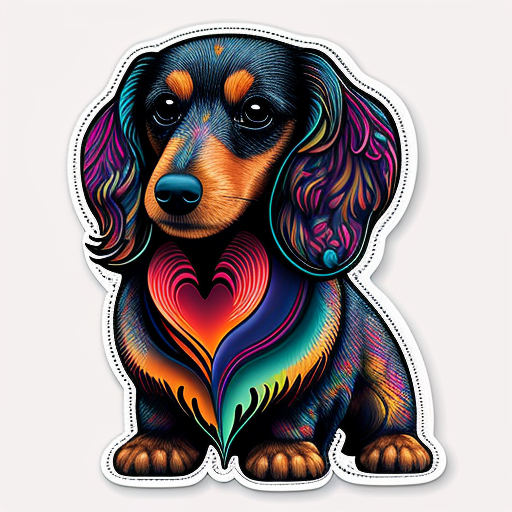 Heartcore Dachshund Dog Vinyl Decal Sticker for Car, Laptop, Tumbler and more # F012706