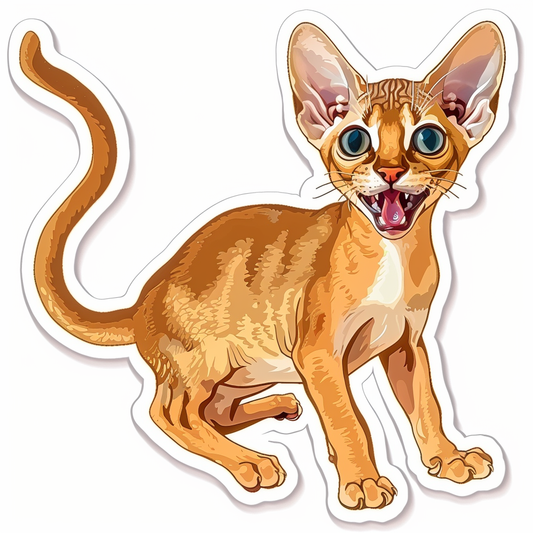 Abyssinian Cat astronaut majestic Expressive surreal Vinyl Decal Sticker for Car, Laptop, Tumbler and more # F021194-4" x 4"