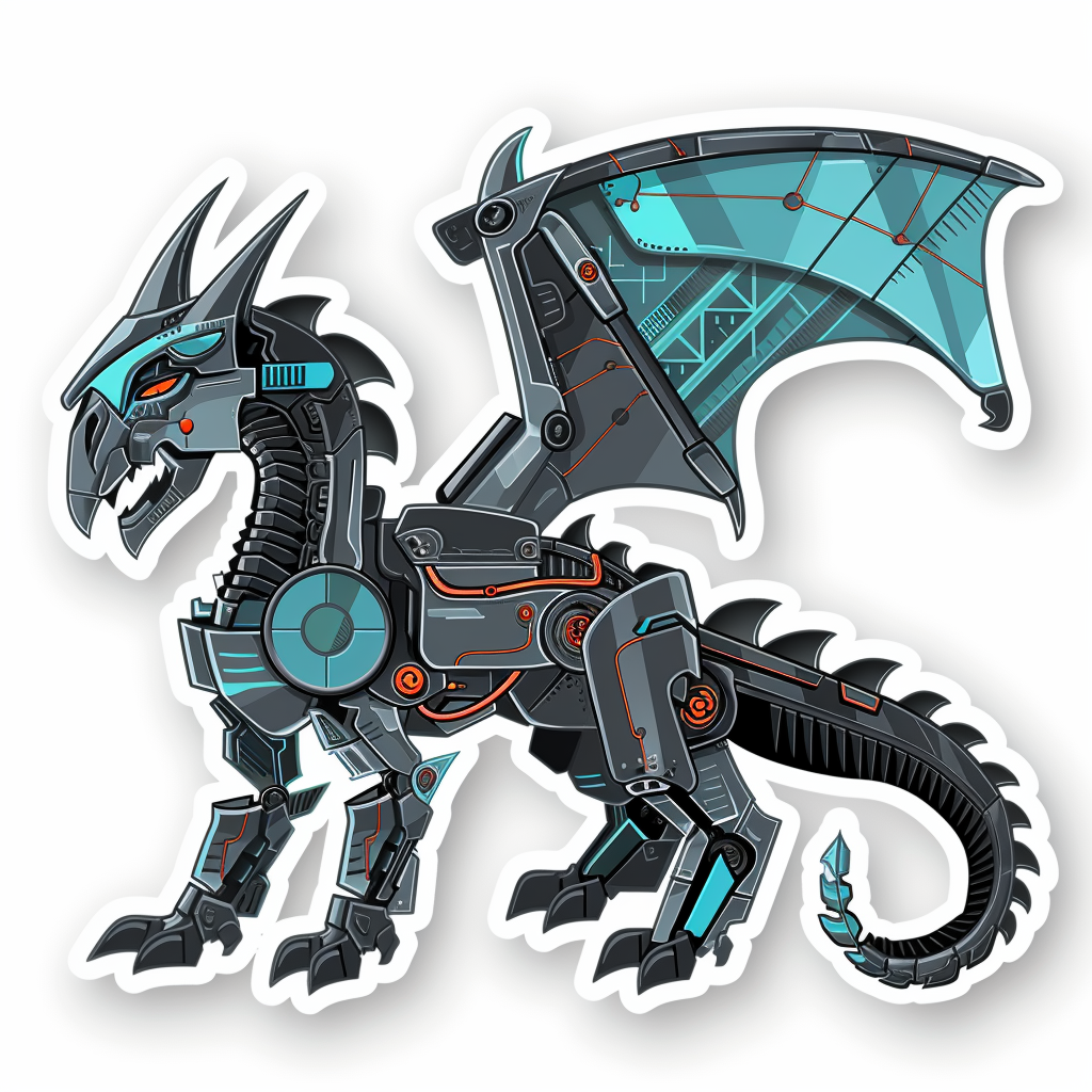 Sticker of a Dragon cyber punk majestic Expressive surreal Vinyl Decal Sticker for Car, Laptop, Tumbler and more # F019128