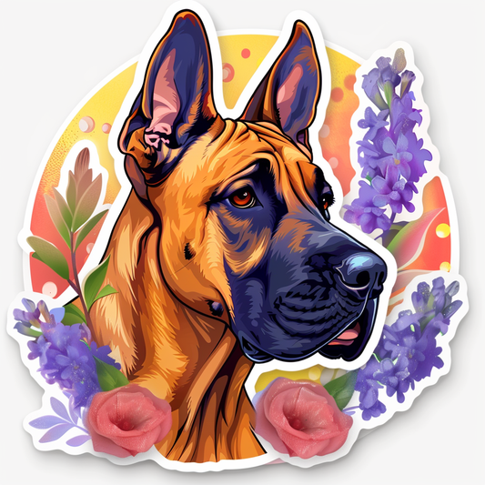 Great Dane Dog Expressive surreal Vinyl Decal Sticker for Car, Laptop, Tumbler and more # F022884