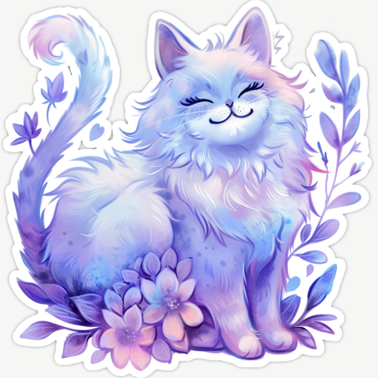 Adorable Turkish Angora Cat  Vinyl Decal Sticker for Car, Laptop, Tumbler and more # F020982-4" x 4"