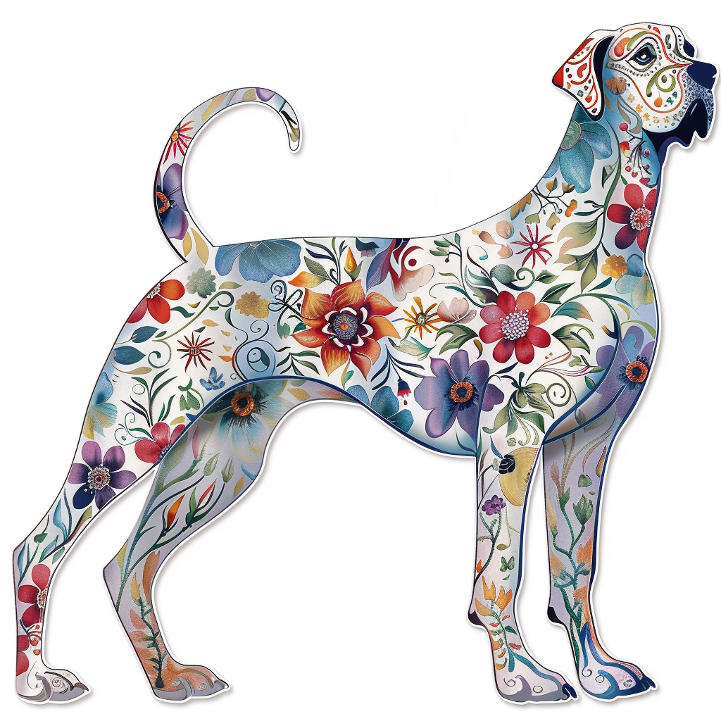 Great Dane Dog Expressive surreal Vinyl Decal Sticker for Car, Laptop, Tumbler and more # F022699