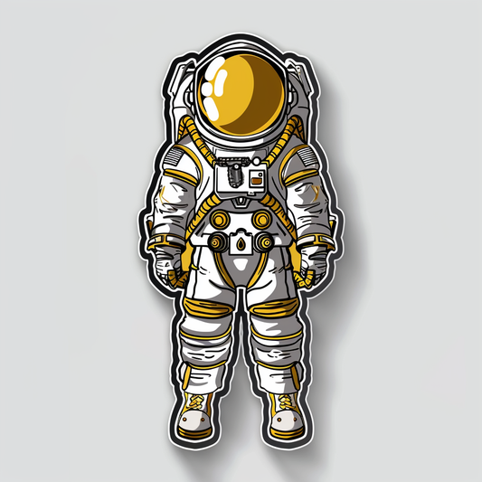 Goat majestic Astronaut Expressive surreal Vinyl Decal Sticker for Car, Laptop, Tumbler and more # F020499-4" x 4"