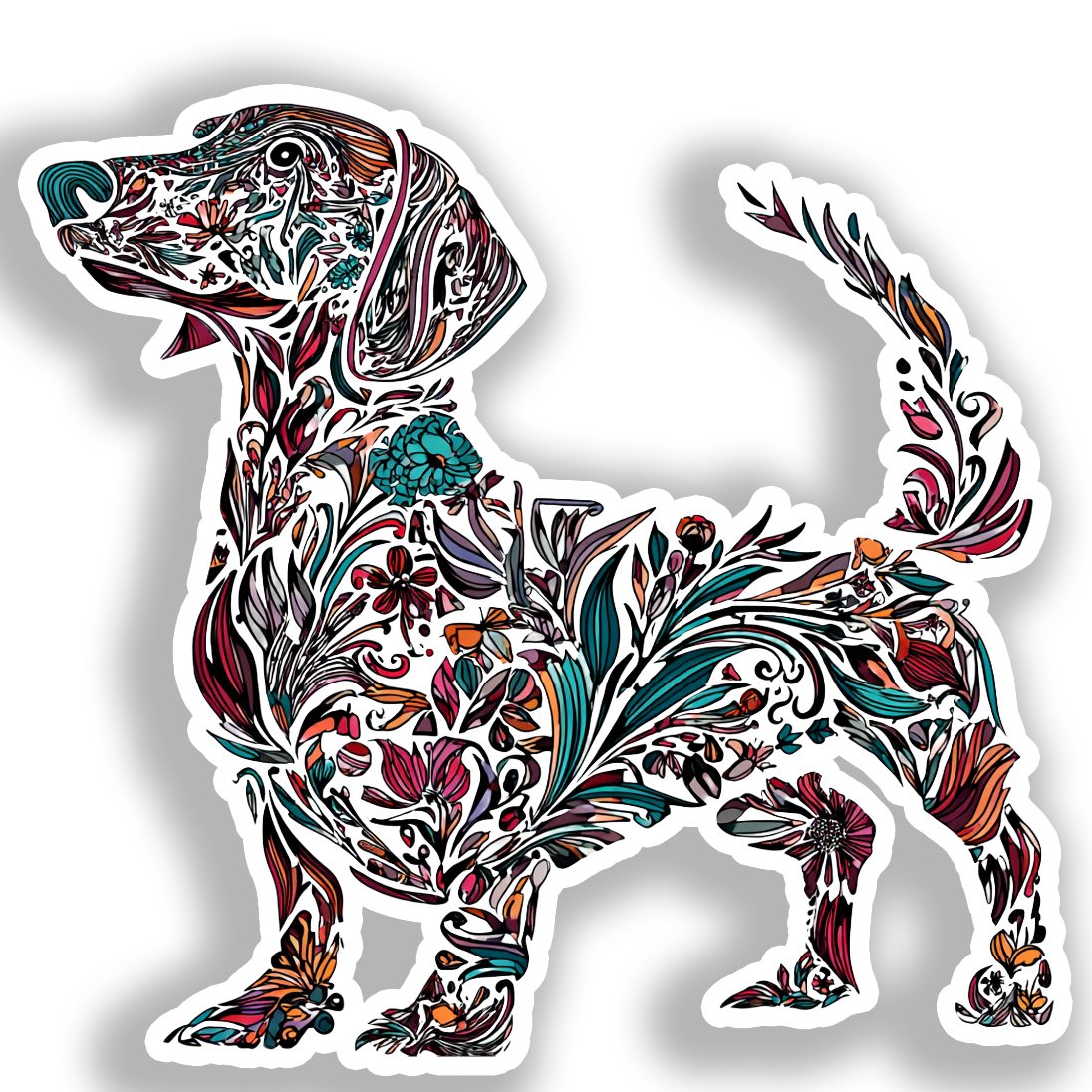 Dachshund Dog Vinyl Decal Sticker for Car, Laptop, Tumbler and more # A019740-4" x 4"