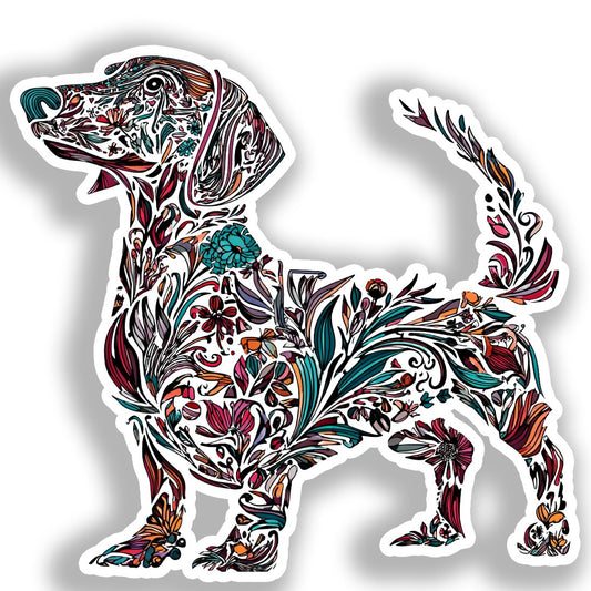 Dachshund Dog Vinyl Decal Sticker for Car, Laptop, Tumbler and more # A019740-4" x 4"