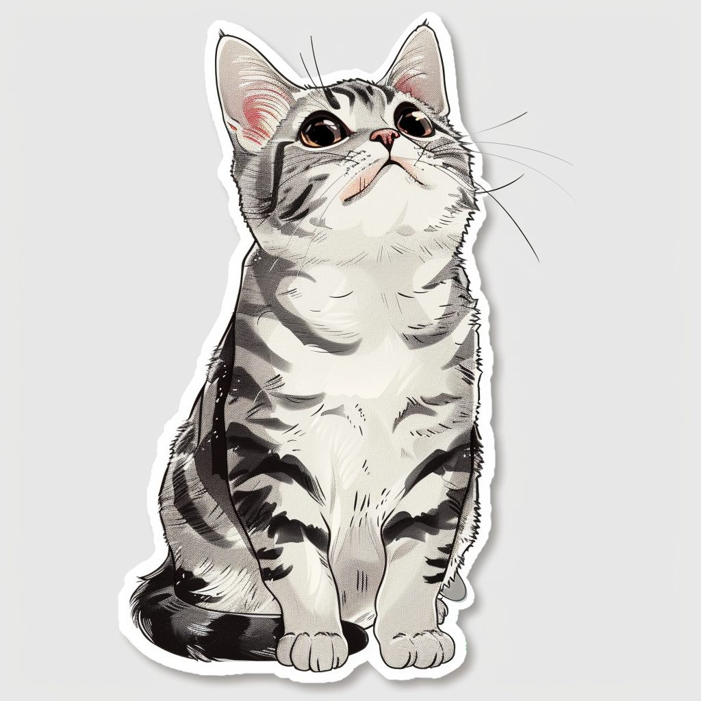 American Shorthair Cat majestic Expressive surreal Vinyl Decal Sticker for Car, Laptop, Tumbler and more # F018641