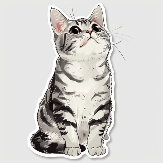 American Shorthair Cat majestic Expressive surreal Vinyl Decal Sticker for Car, Laptop, Tumbler and more # F018641