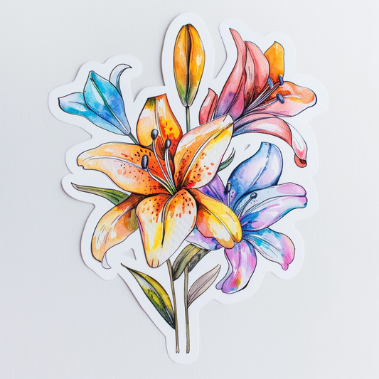 Lily flower majestic Expressive surreal Vinyl Decal Sticker for Car, Laptop, Tumbler and more # F023208