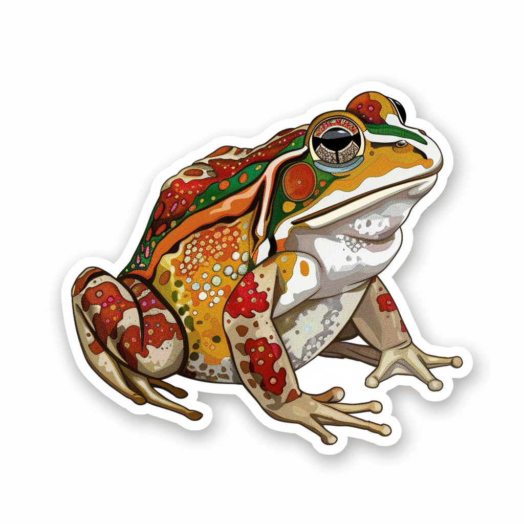 Sticker of a Frog majestic Expressive surreal Vinyl Decal Sticker for Car, Laptop, Tumbler and more # F016654