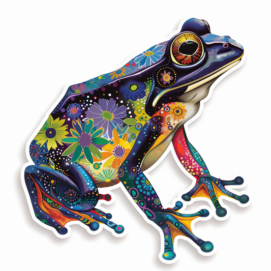 Sticker of a Frog majestic Expressive surreal Vinyl Decal Sticker for Car, Laptop, Tumbler and more # F015821
