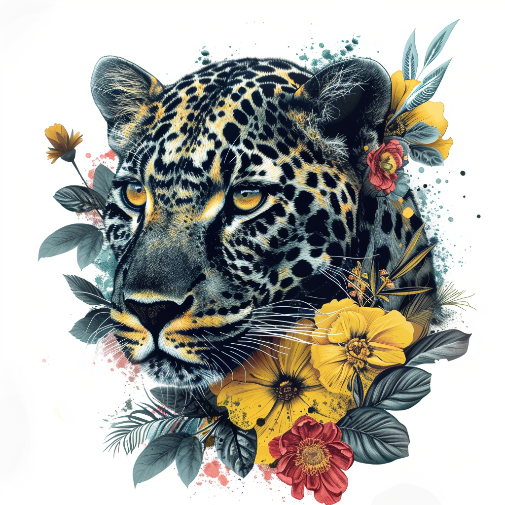 Leopard majestic Expressive surreal Vinyl Decal Sticker for Car, Laptop, Tumbler and more # F022423