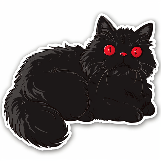 Persian Cat Expressive surreal Vinyl Decal Sticker for Car, Laptop, Tumbler and more # F016078