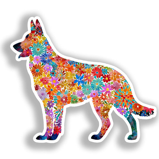 German Shepherd Dog Vinyl Decal Sticker for Car, Laptop, Tumbler and more # A019569-4" x 4"