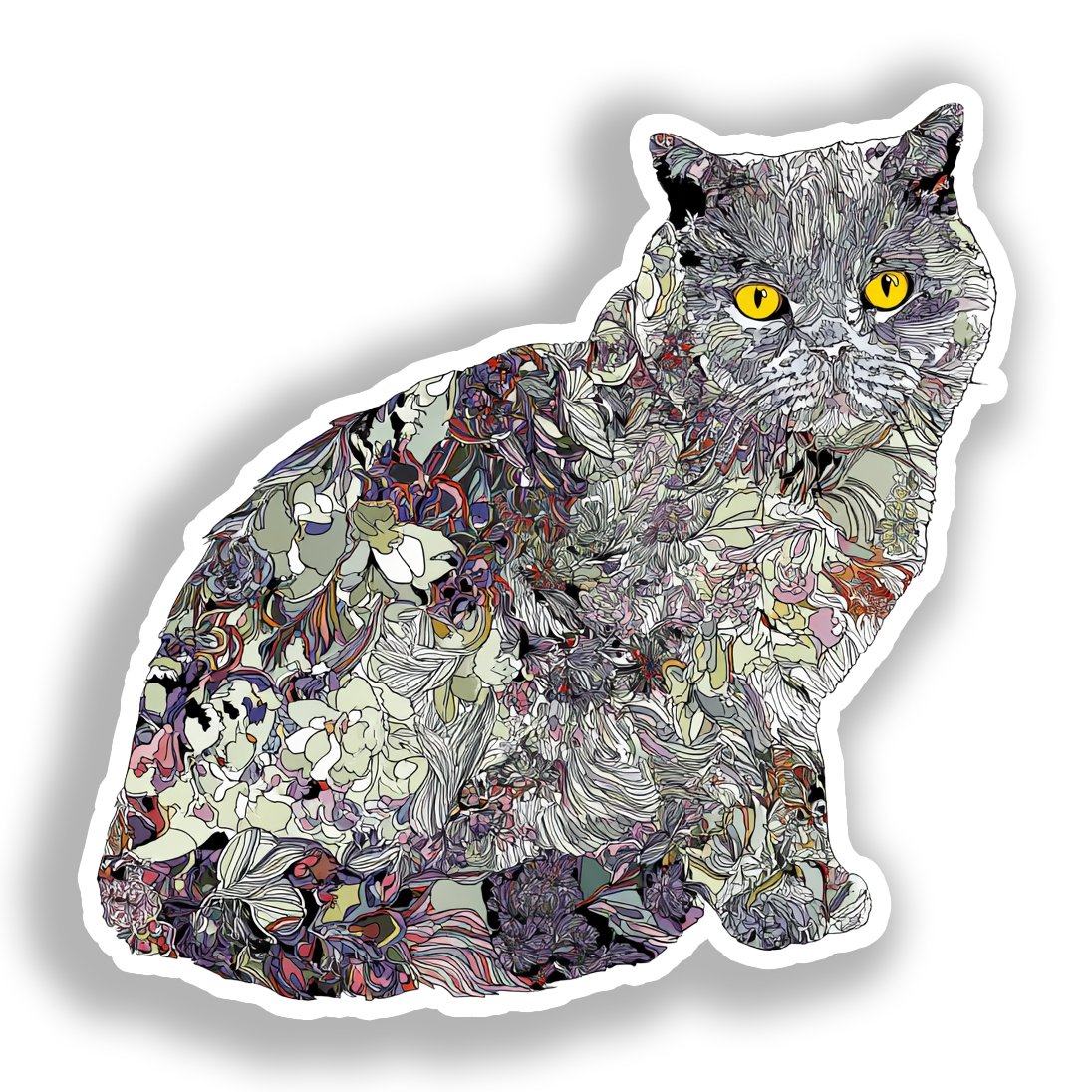 British Shorthair Cat Vinyl Decal Sticker for Car, Laptop, Tumbler and more # A018931-4" x 4"