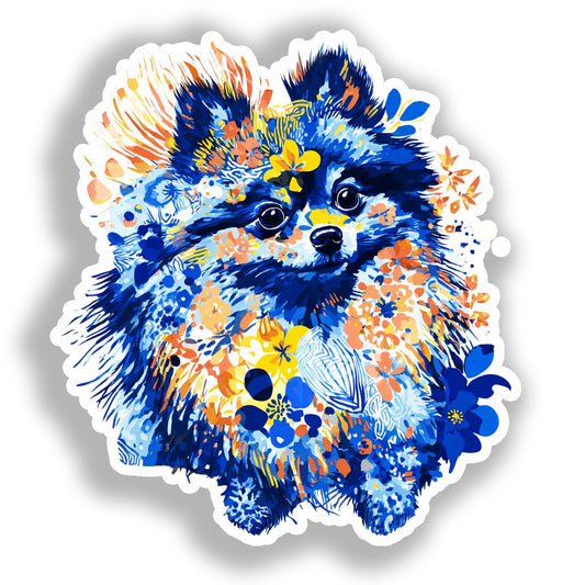 Pomeranian Dog Vinyl Decal Sticker for Car, Laptop, Tumbler and more # A017375-4" x 4"