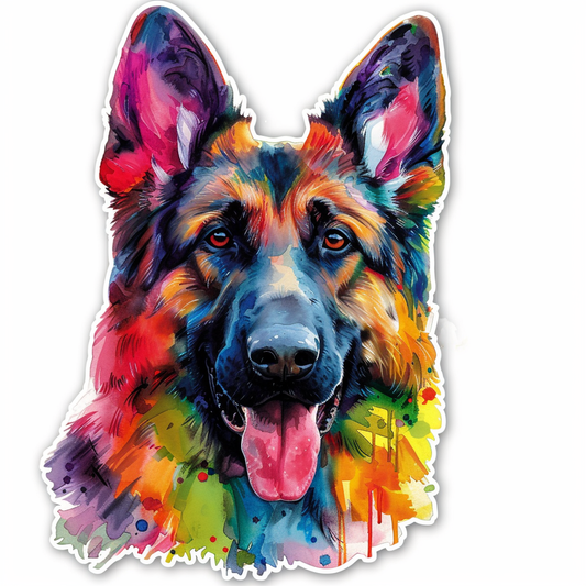 German Shepherd Dog cartoon Vinyl Decal Sticker for Car, Laptop, Tumbler and more # F011544