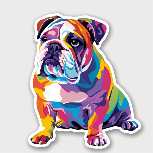 Bulldog Dog majestic Expressive surreal Vinyl Decal Sticker for Car, Laptop, Tumbler and more # F017437