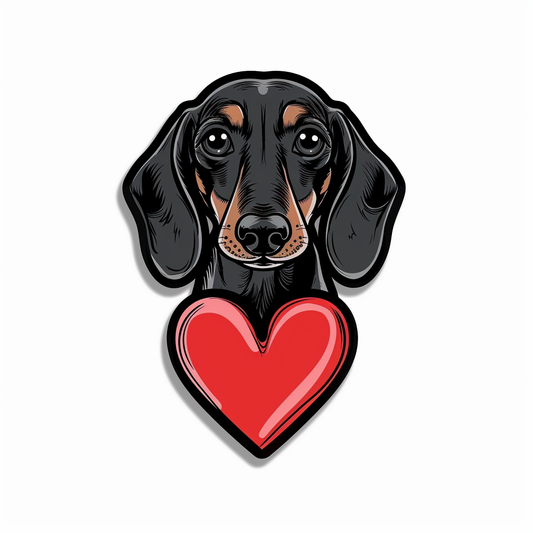 Dachshund Dog Heartcore Vinyl Decal Sticker for Car, Laptop, Tumbler and more # F012751